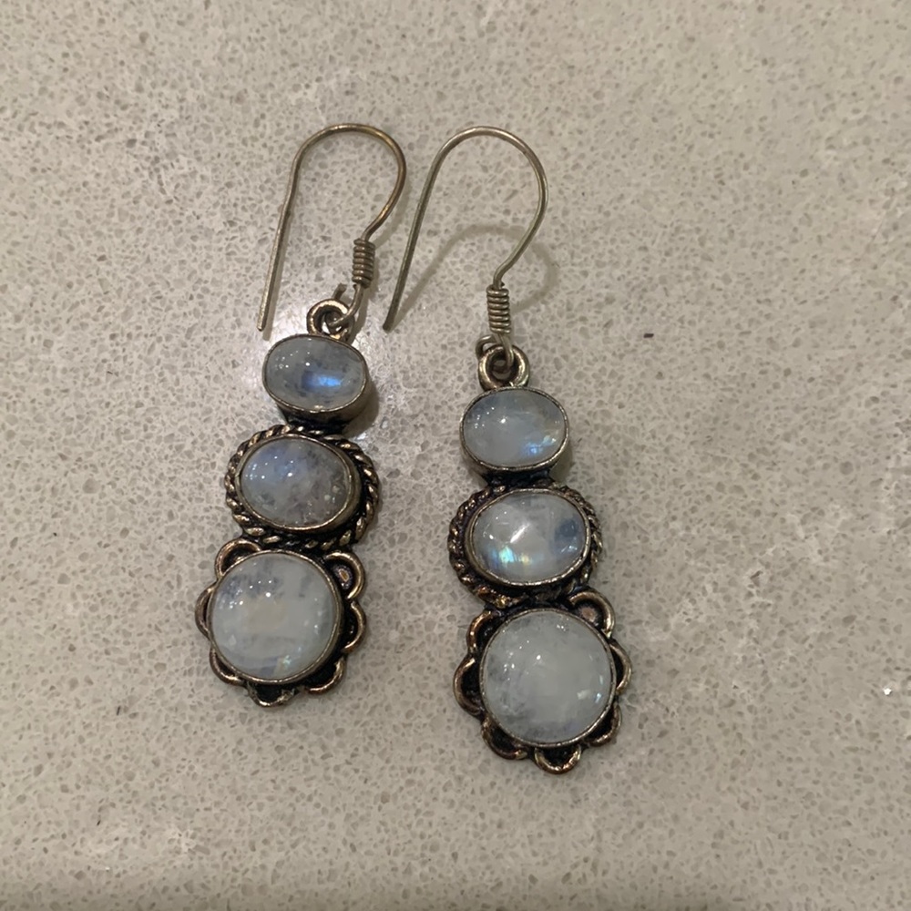 Moonstone drop earrings